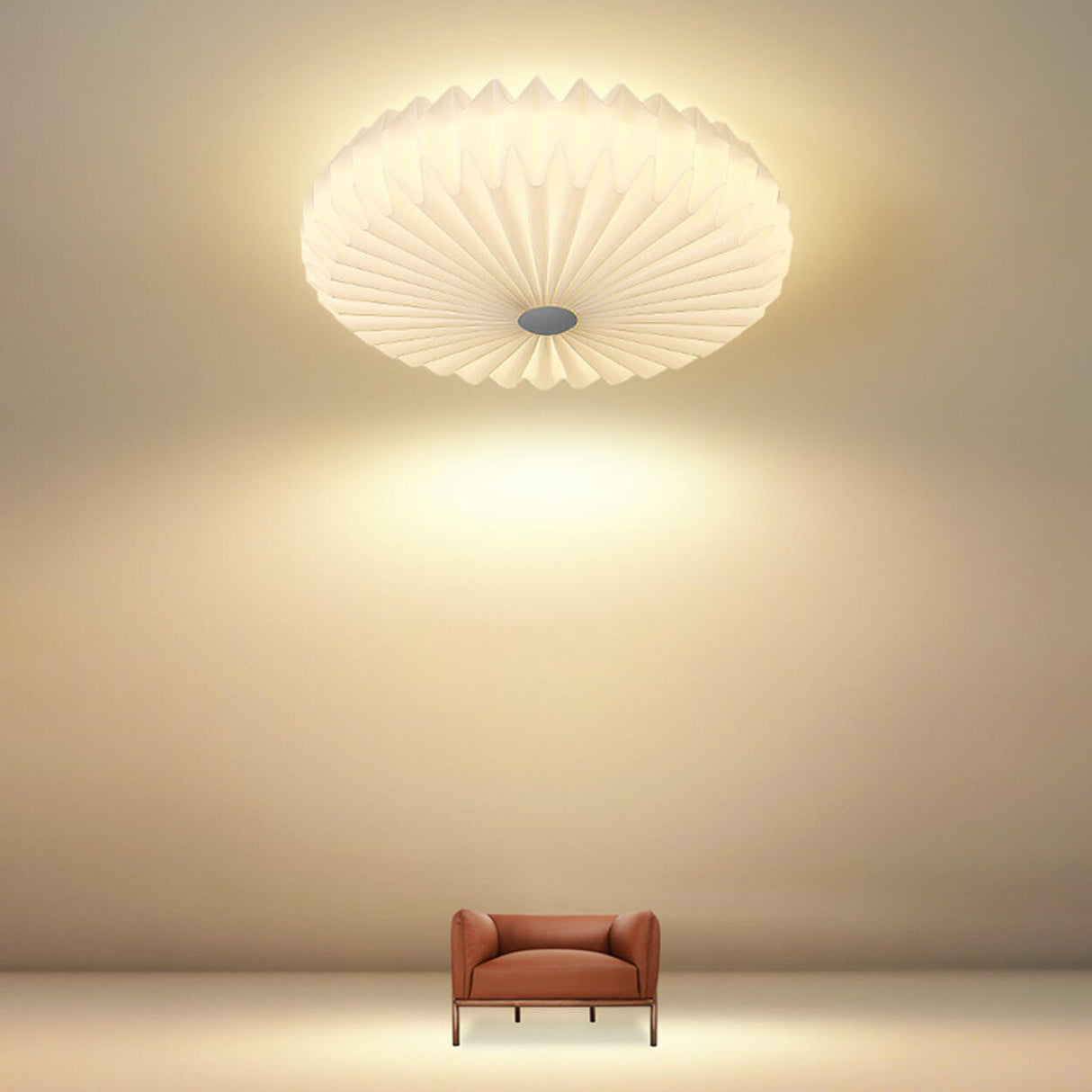 Living Room Pleated Drum Flush Mount Ceiling Light  Image - 17