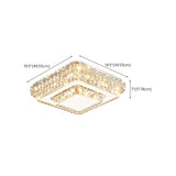 Living Room Rectangular Crystal LED Flush Mount Light #size