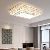 Living Room Rectangular Crystal LED Flush Mount Light Image - 5