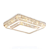 Living Room Rectangular Crystal LED Flush Mount Light Image - 7