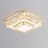 Living Room Rectangular Crystal LED Flush Mount Light Image - 8