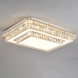 Living Room Rectangular Crystal LED Flush Mount Light Image - 9