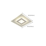 Living Room Rectangular White LED Flush Mount Light #size