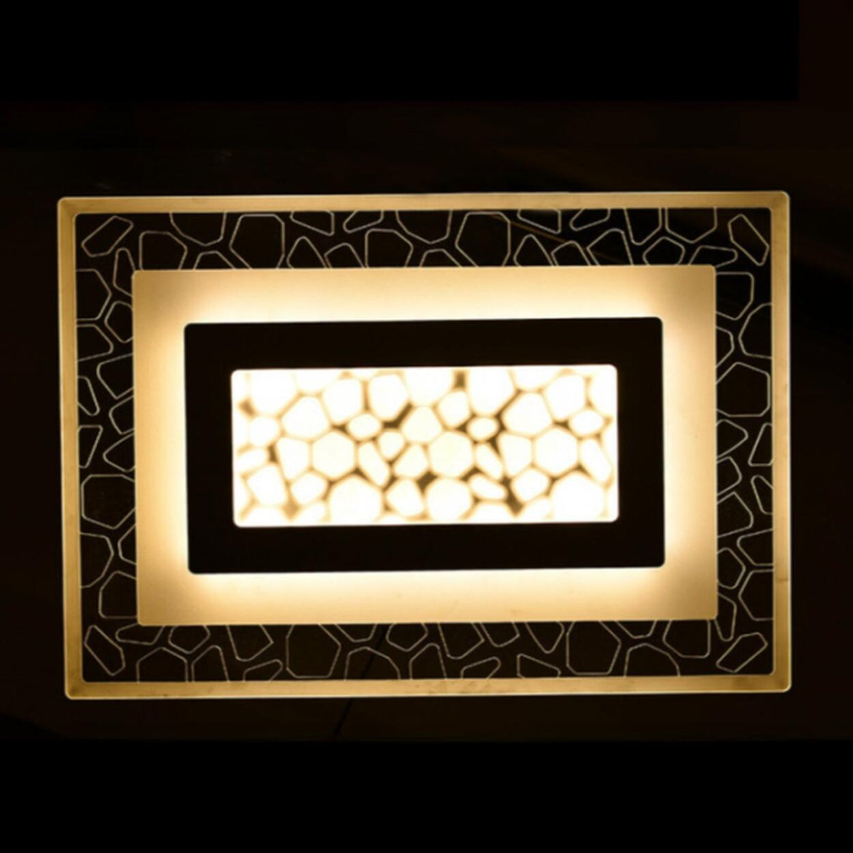 Living Room Rectangular White LED Flush Mount Light Image - 9