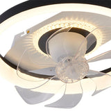 Living Room Round Dimming Ceiling Fan with LED Light Image - 13