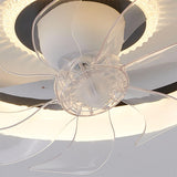 Living Room Round Dimming Ceiling Fan with LED Light Image - 15