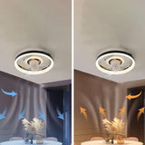 Living Room Round Dimming Ceiling Fan with LED Light Image - 16