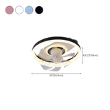 Living Room Round Dimming Ceiling Fan with LED Light #size