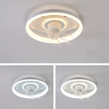 Living Room Round Dimming Ceiling Fan with LED Light Image - 7