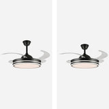 Living Room Round Modern Clear Blade Ceiling Fan Light Image - 10