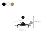 Living Room Round Modern Clear Blade Ceiling Fan Light #size