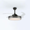 Living Room Round Modern Clear Blade Ceiling Fan Light Image - 6