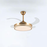 Living Room Round Modern Clear Blade Ceiling Fan Light Image - 8