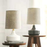 Living Room Simple Column Fabric Gray Base Table Lamp Image - 15