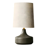 Living Room Simple Column Fabric Gray Base Table Lamp Image - 5