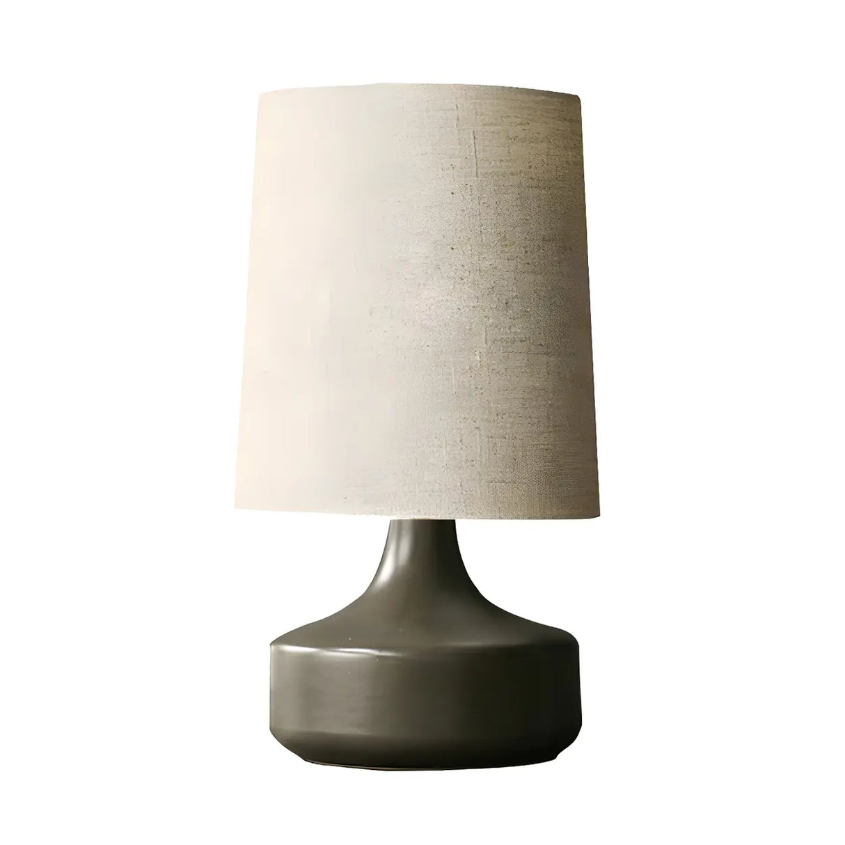 Living Room Simple Column Fabric Gray Base Table Lamp Image - 6