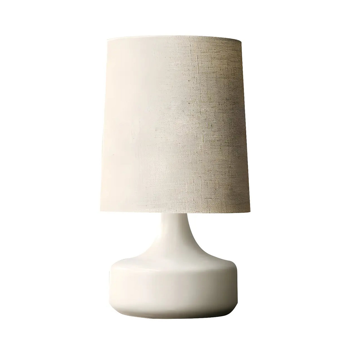 Living Room Simple Column Fabric Gray Base Table Lamp Image - 7