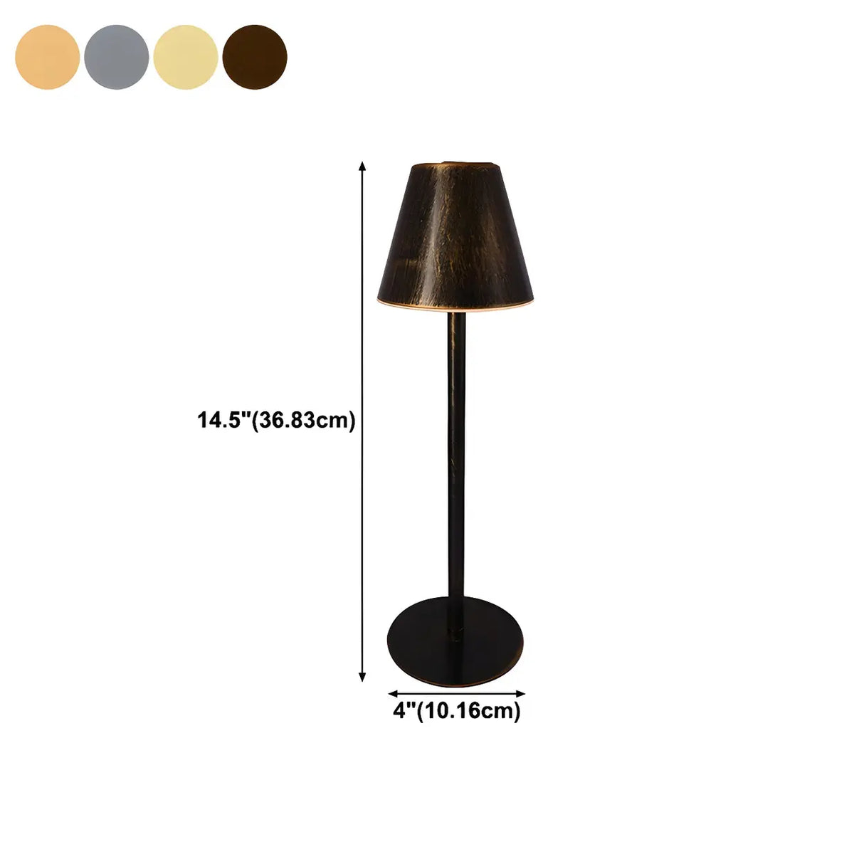 Living Room Simple Modern Metal Cone Shade Table Lamp 