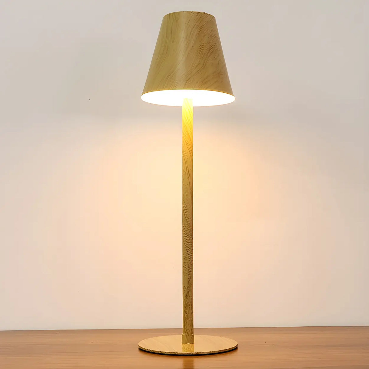 Living Room Simple Modern Metal Cone Shade Table Lamp Image - 3