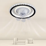 Living Room Simple Round Ceiling Fan with LED Light Image - 21