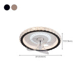 Living Room Simple Round Ceiling Fan with LED Light #size