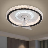 Living Room Simple Round Ceiling Fan with LED Light Image - 3