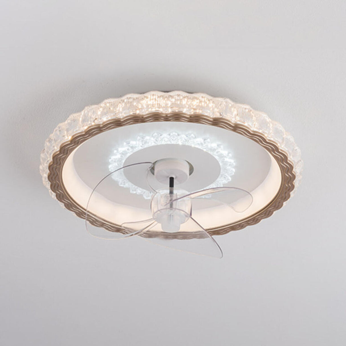 Living Room Simple Round Ceiling Fan with LED Light Image - 7