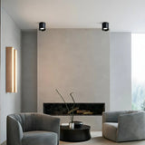 Living Room Simplicity Black Cylinder Flush Mount Light Image - 1