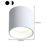 Living Room Simplicity Black Cylinder Flush Mount Light Image - 15