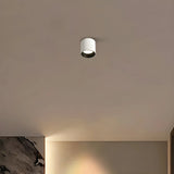 Living Room Simplicity Black Cylinder Flush Mount Light Image - 3