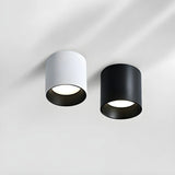 Living Room Simplicity Black Cylinder Flush Mount Light Image - 6