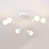 Living Room Sputnik Gold Semi-Flush Mount Lamp 6-Light Image - 16