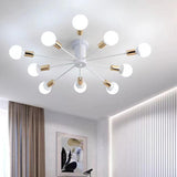 Living Room Sputnik Large Semi-Flush Mount Lamp 10-Light Image - 4