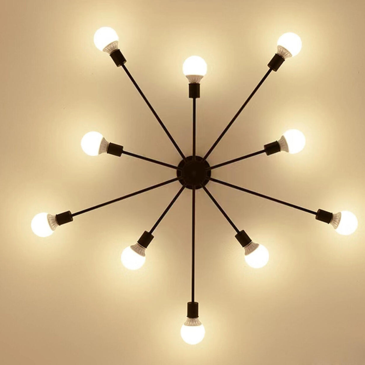 Living Room Sputnik Large Semi-Flush Mount Lamp 10-Light Image - 7