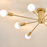 Living Room Sputnik Large Semi-Flush Mount Lamp 10-Light Image - 9