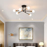 Living Room Sputnik Metal Semi-Flush Mount Lamp 8-Light Image - 13