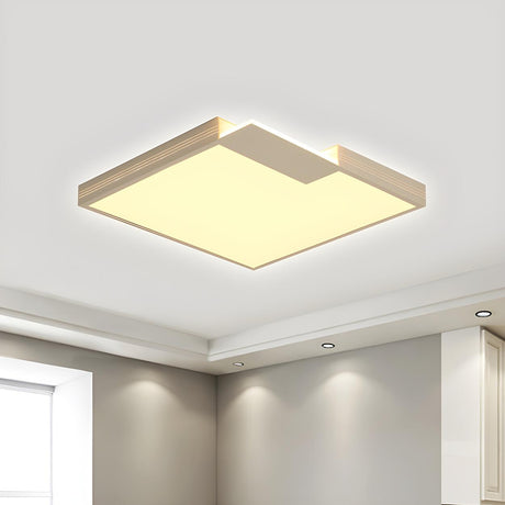 Living Room Square Missing Block LED Flush Mount Light Image - 2