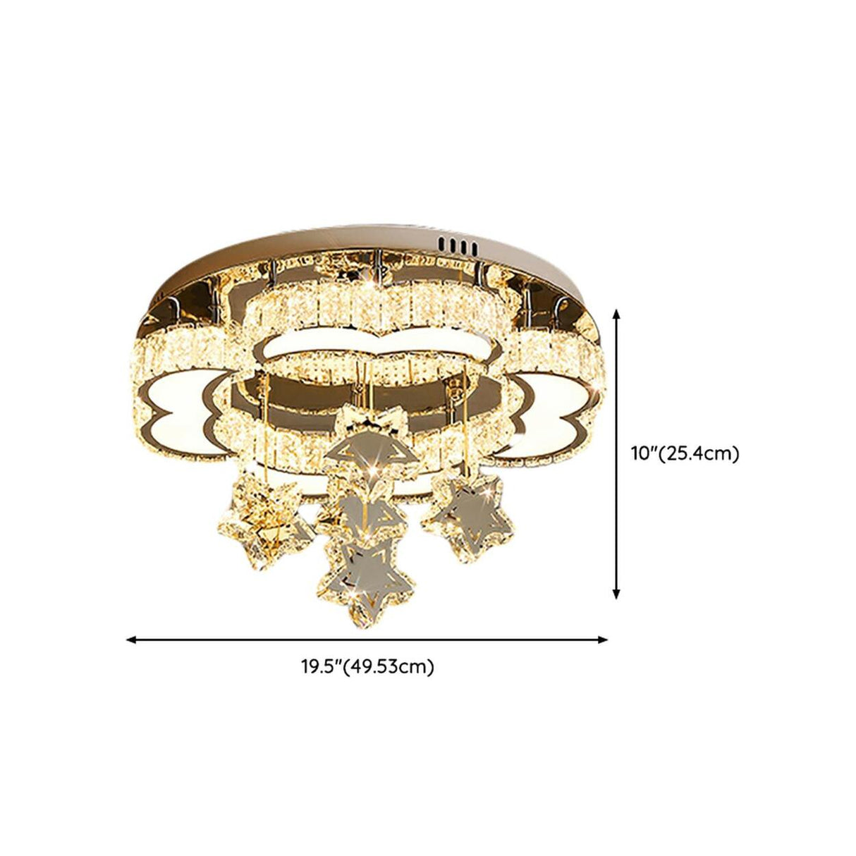 Living Room Star Crystal Semi-Flush Mount Ceiling Light 