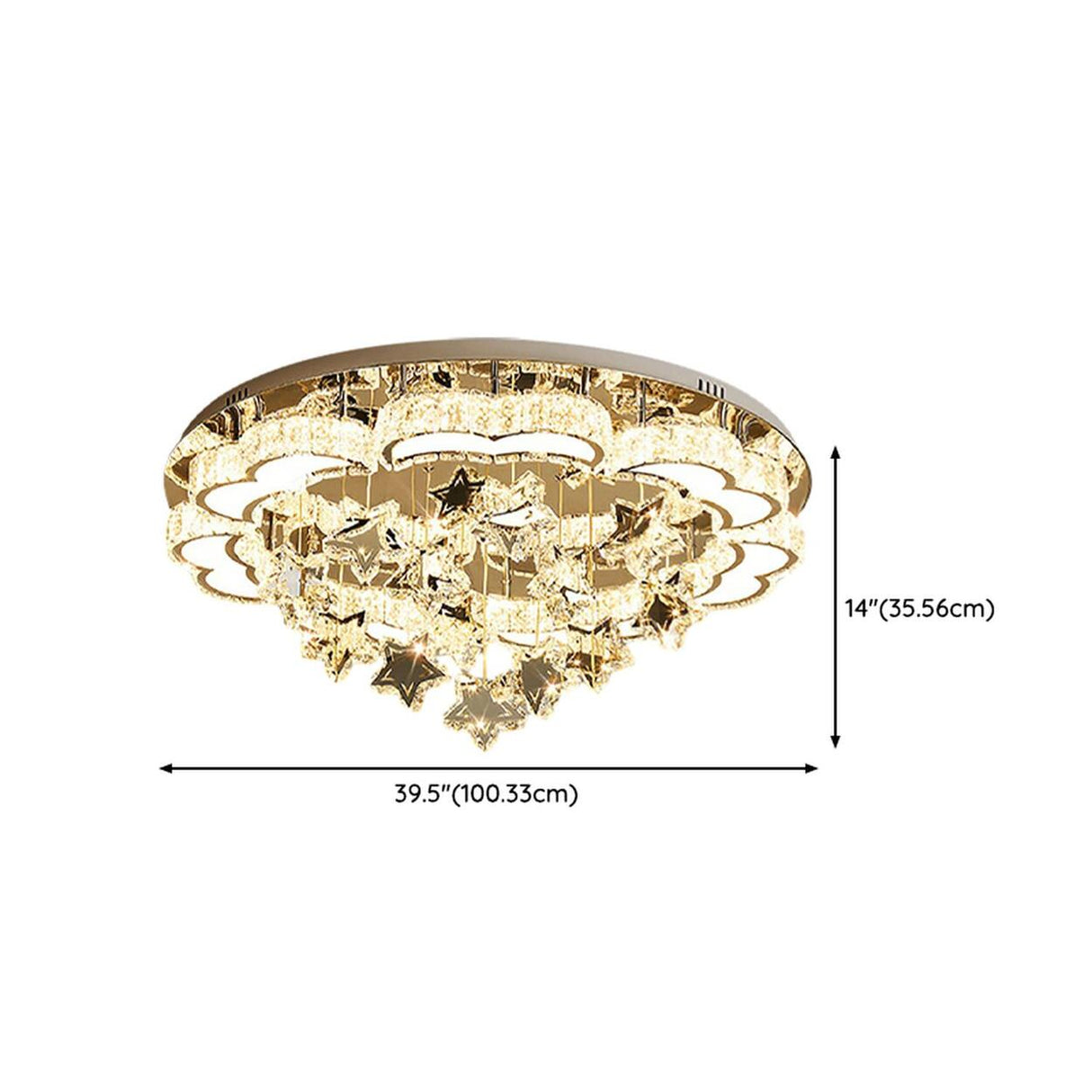 Living Room Star Crystal Semi-Flush Mount Ceiling Light Image - 24