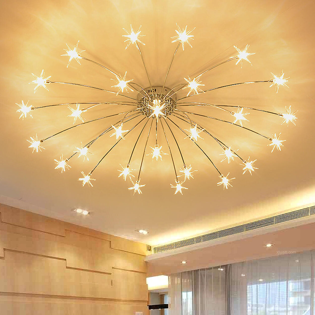 Living Room Starburst Semi-Flush Mount Light Large Image - 1