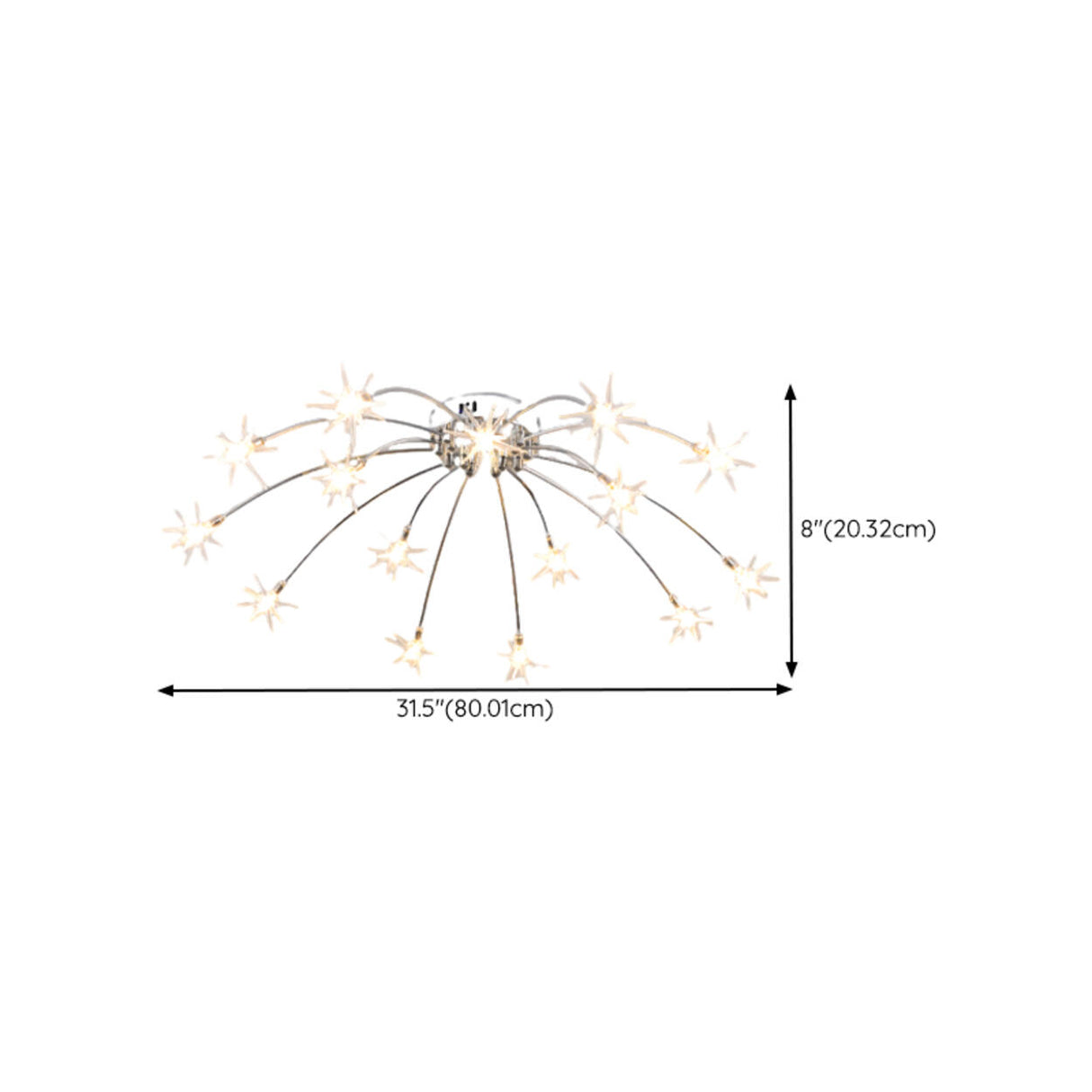 Living Room Starburst Semi-Flush Mount Light Large 