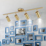 Living Room Stylish Gold Linear Large Fixed Track Light Image - 4