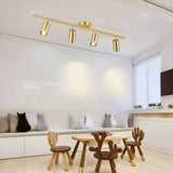 Living Room Stylish Gold Linear Large Fixed Track Light Image - 6