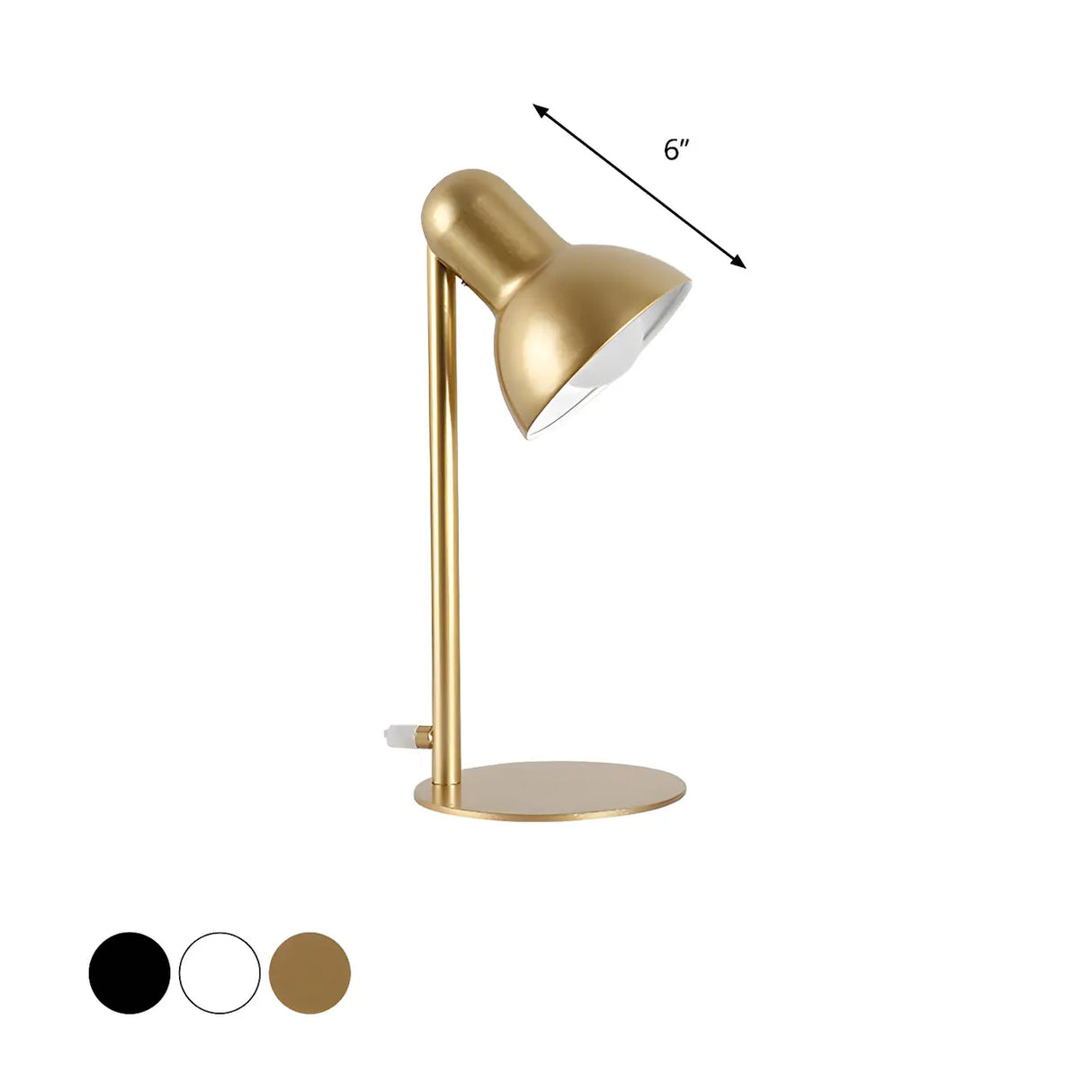 Living Room Stylish Golden Bowl Shade Metal Desk Lamp 