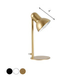 Living Room Stylish Golden Bowl Shade Metal Desk Lamp #size