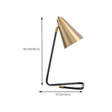 Living Room Stylish Metal Cone Shape Modern Table Lamp #size