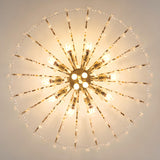 Living Room Teardrop Crystal Gold Semi-Flush Mount Lamp Image - 11