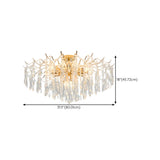 Living Room Teardrop Crystal Gold Semi-Flush Mount Lamp Image - 19