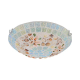 Living Room Tiffany Shell Bowl LED Flush Mount Light Image - 4