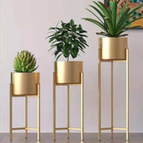 Living Room Tripod Round Metal Nesting Pot Plant Stands Image - 2